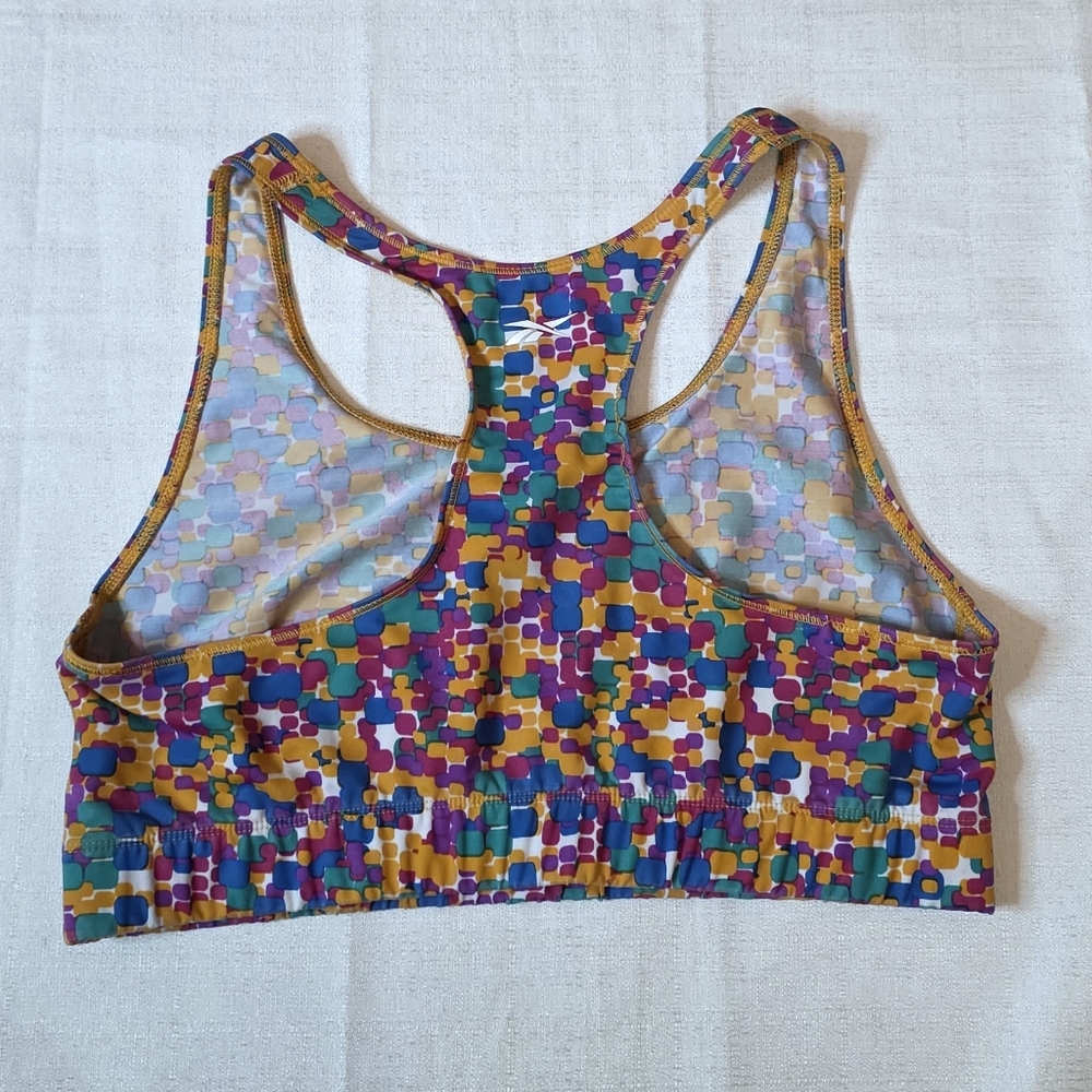 Reebok Colorful Confetti Racerback Sports Bra Size Large - Picture 5 of 5